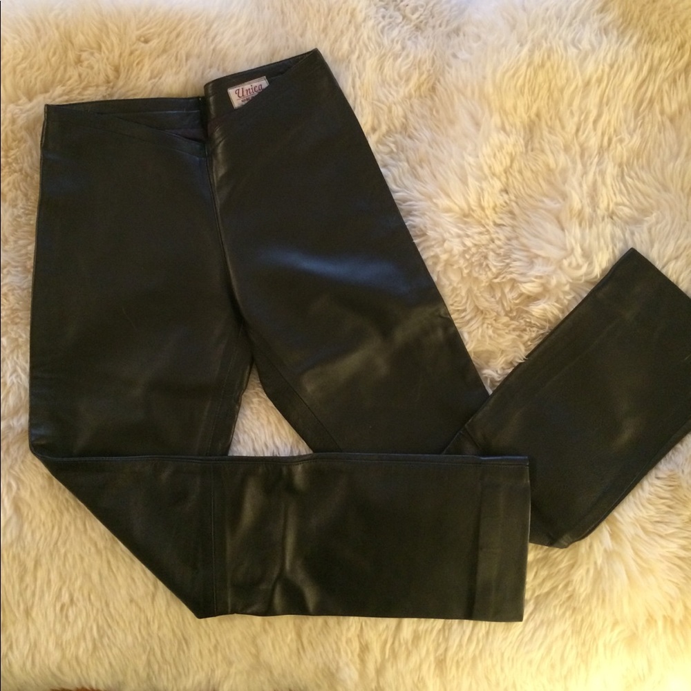 Black leather pants